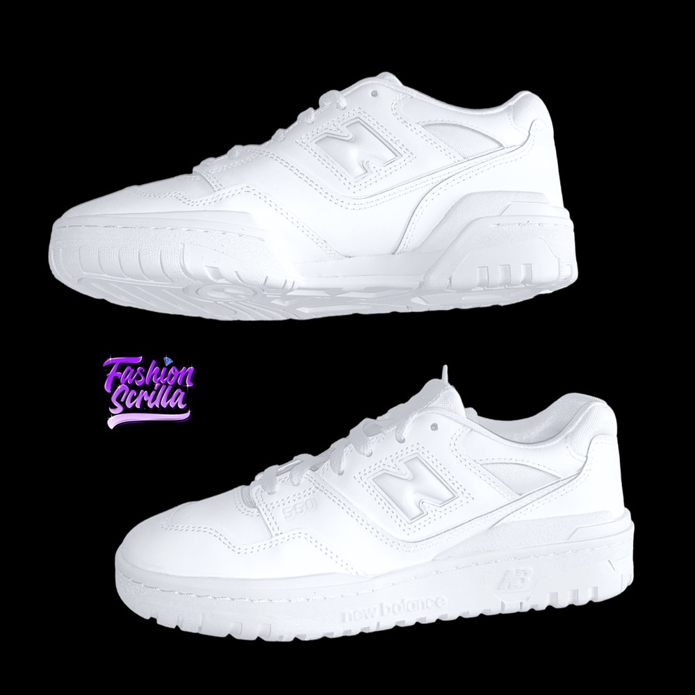 New Balance 550 Triple White GSB550WW Men’s Women’s Unisex Leather Sneakers NWOT